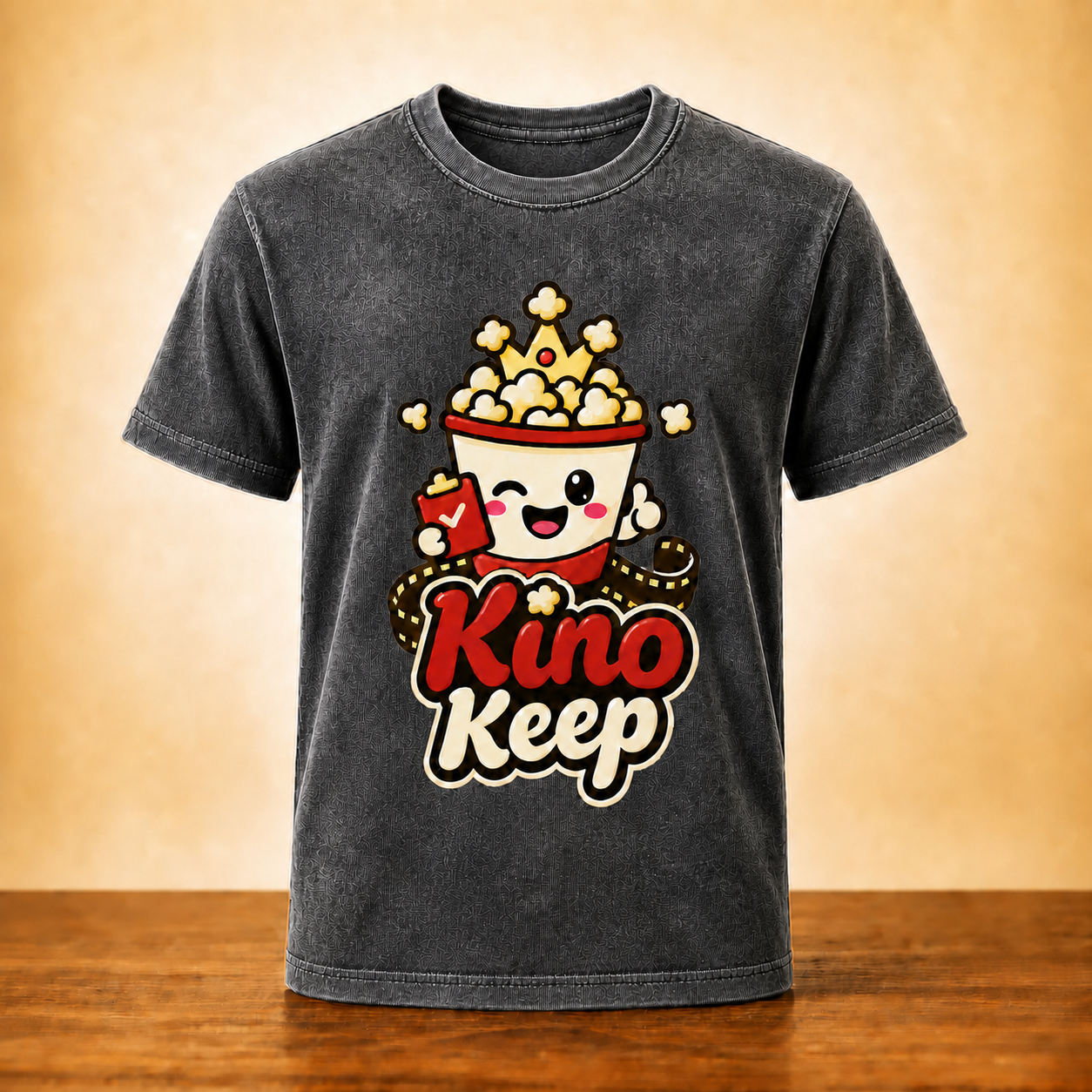 Vintage mineral-washed charcoal Kino Keep Pop Pop shirt